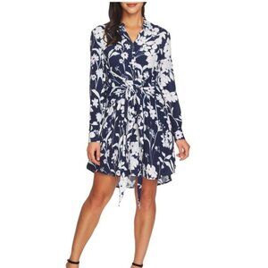 1 State Dress Blue Floral Medium